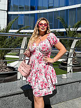 Літнє красиве плаття з короткими рукавами із софту розміри батал, фото 3