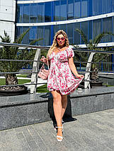 Літнє красиве плаття з короткими рукавами із софту розміри батал, фото 2