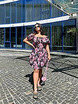 Літнє красиве плаття з короткими рукавами із софту розміри батал, фото 4