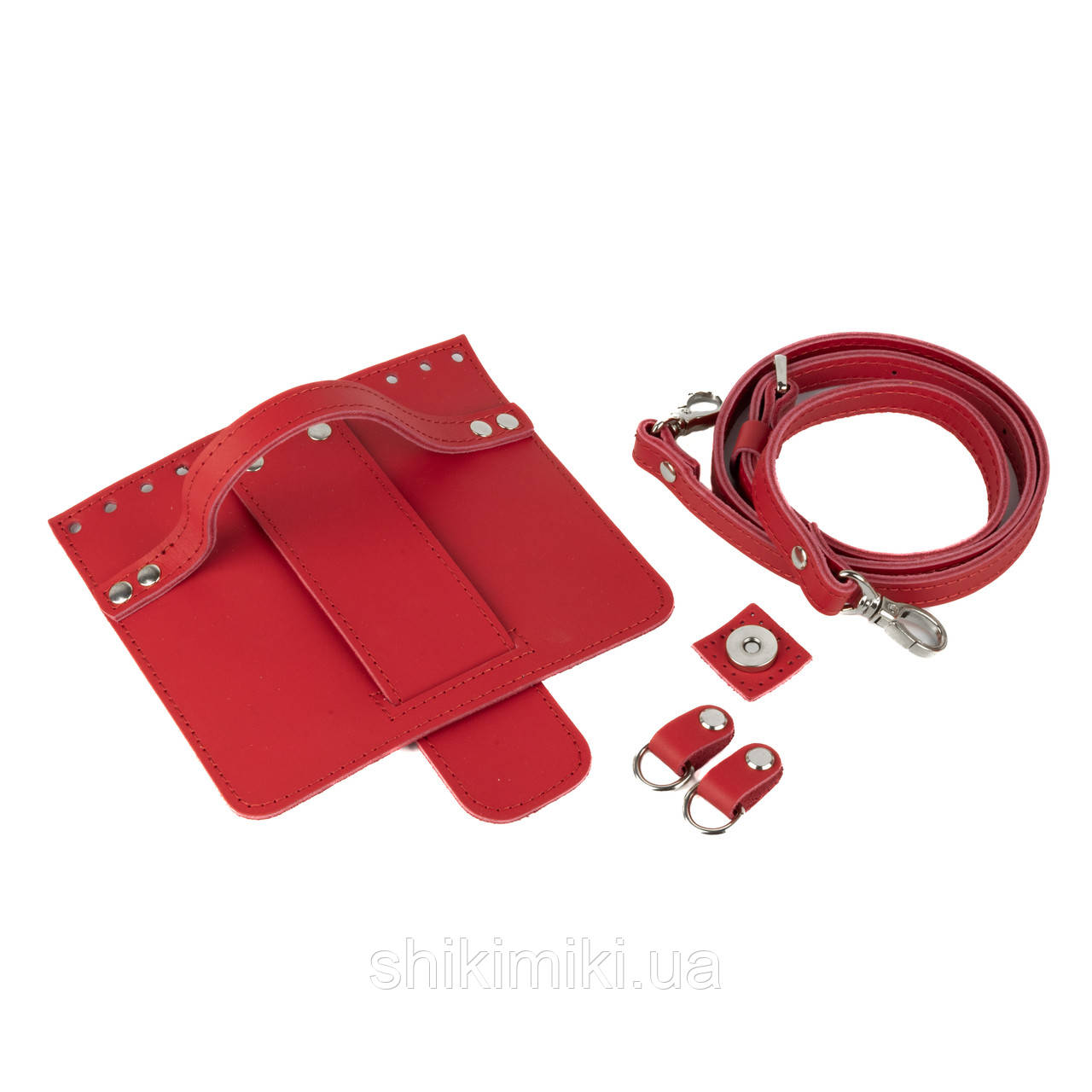 Комплект із натуральної шкіри для сумки Mia, колір Червоний, фото 1