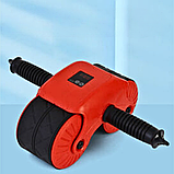 Тренажер ролик для ніг та рук зворотний Charge Тренувальне фітнес колесо для черевного преса з килимком, фото 3