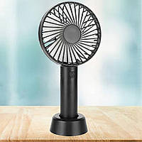 Ручний вентилятор Eternal classics Чорний, портативний вентилятор з підставкою, міні вентилятор юсб
