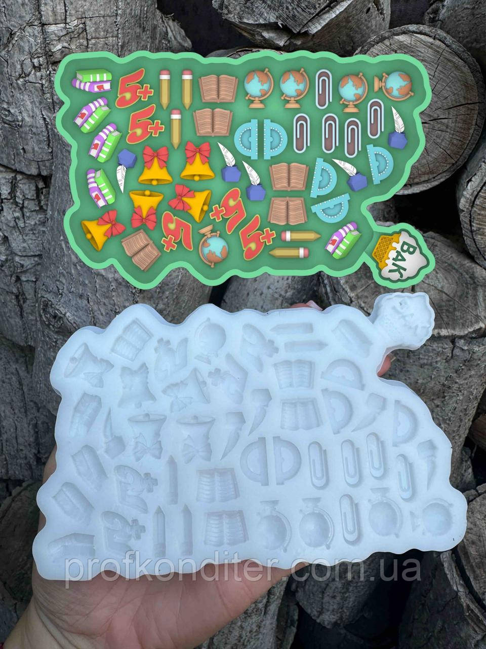 ЭКСКЛЮЗИВ! Силіконовий молд для шоколаду та ін "Міні шкільний декор", фото 1