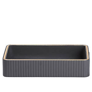 Серветниця прямокутна з еко-шкіри для дому та ресторану Сіра