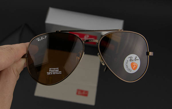 Сонцезахисні поляризаційні окуляри RAY BAN авіатори (арт. 3625)/коричнева лінза/коричнева оправа, фото 6