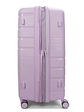 Валіза велика L поліпропілен бузок 75х48х31+5/108л/4.3кг/Worldline 287, фото 6