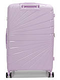Валіза велика L поліпропілен бузок 75х48х31+5/108л/4.3кг/Worldline 287, фото 3