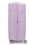 Валіза велика L поліпропілен бузок 75х48х31+5/108л/4.3кг/Worldline 287, фото 5
