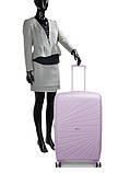 Валіза велика L поліпропілен бузок 75х48х31+5/108л/4.3кг/Worldline 287, фото 10