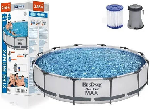 Басейн каркасний Bestway 56416 (366 X 76 см) з фільтром Бествей Бассейн каркасный, фото 1