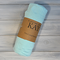 Простирадло на резинці 140х200 для матраца трикотажне, простирадло трикотажне на резинці Туреччина М'ятний