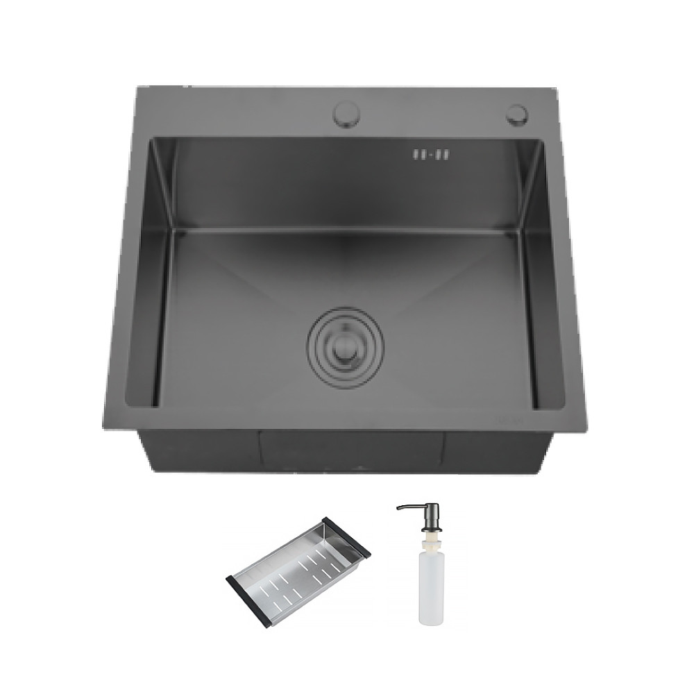 Кухонна мийка ITAL HD6050-G, 600x500мм, нержавіюча сталь, сірий, фото 1