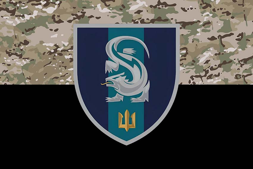 Прапор 241 навчального центру МП ВМС України камуфляж-чорний
