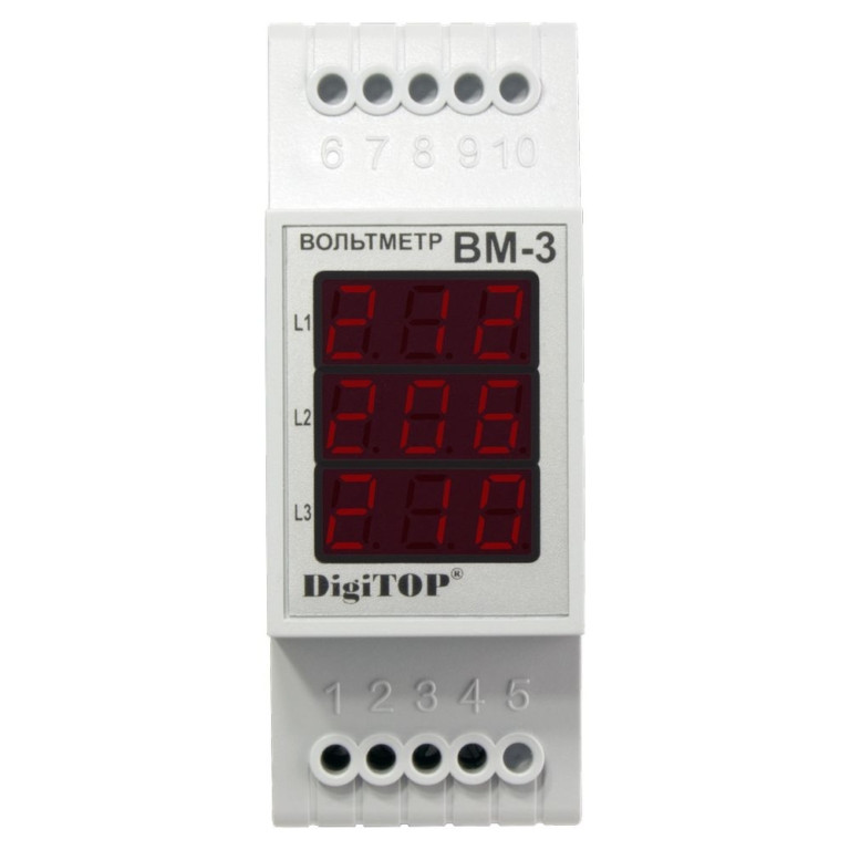 Вольтметр ВМ-3 DigiTop вимірювана напруга 50-400В, фото 1
