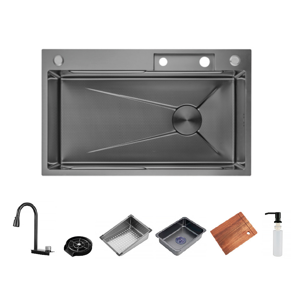 Кухонна мийка ITAL HD7246G, 720x460мм, нержавіюча сталь, сірий, фото 1