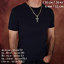 Товста срібна цепочка чоловіча з хрестиком. Якірний ланцюг і освячений кулон хрест срібло 925. Довжина 55 см, фото 7