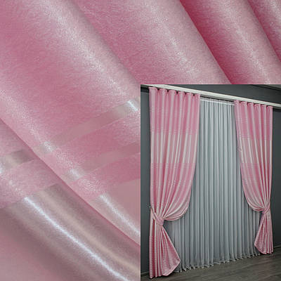 Комплект штор (2шт. 1,5х2,7м.) з тканини софт. Колір рожевий. Код 1414ш 33-0282