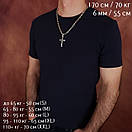 Товста срібна цепочка чоловіча з хрестиком. Якірний ланцюг і освячений кулон хрест срібло 925. Довжина 55 см, фото 2