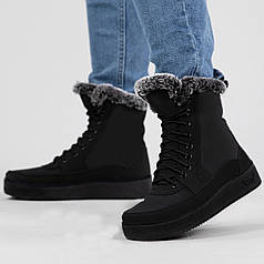 Жіночі дутики зимові з хутром високі чорні (ЛБ 2)