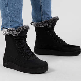 Жіночі дутики зимові з хутром високі на шнурівці