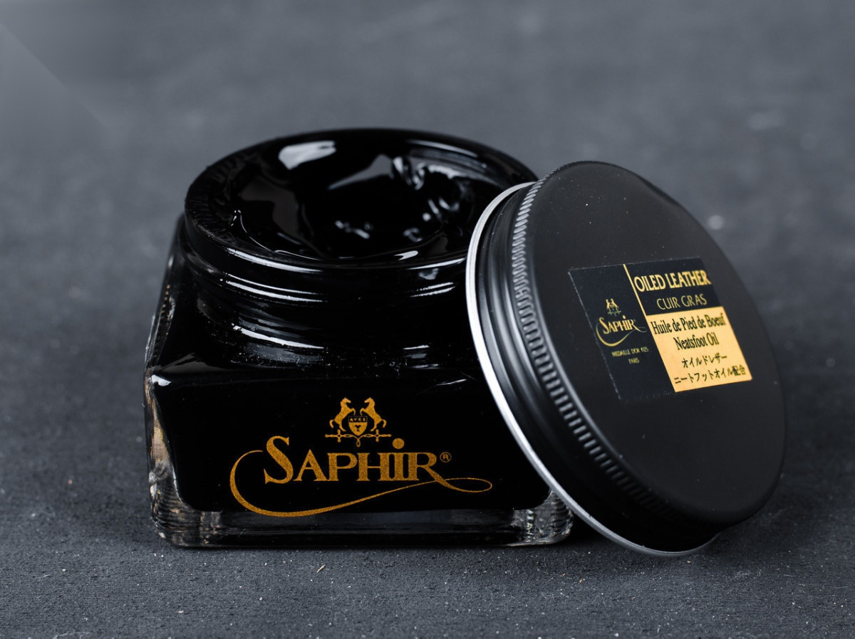 Крем для жированой кожи Saphir Medaille D'or Oiled Leather Cuir Gras, 75 мл, цв.чорний(01) (1063)