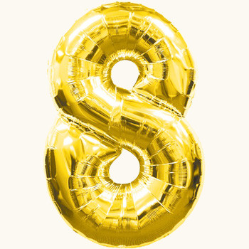 Куля цифра "8" Колір: Золото. Розмір: 40"(100 см). Пр-во: FlexMetal (Іспанія)