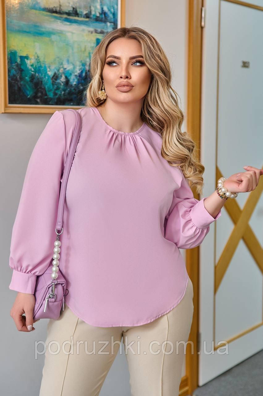 Жіноча блуза із софту, розміри 50-52, 54-56, 58-60, фото 1