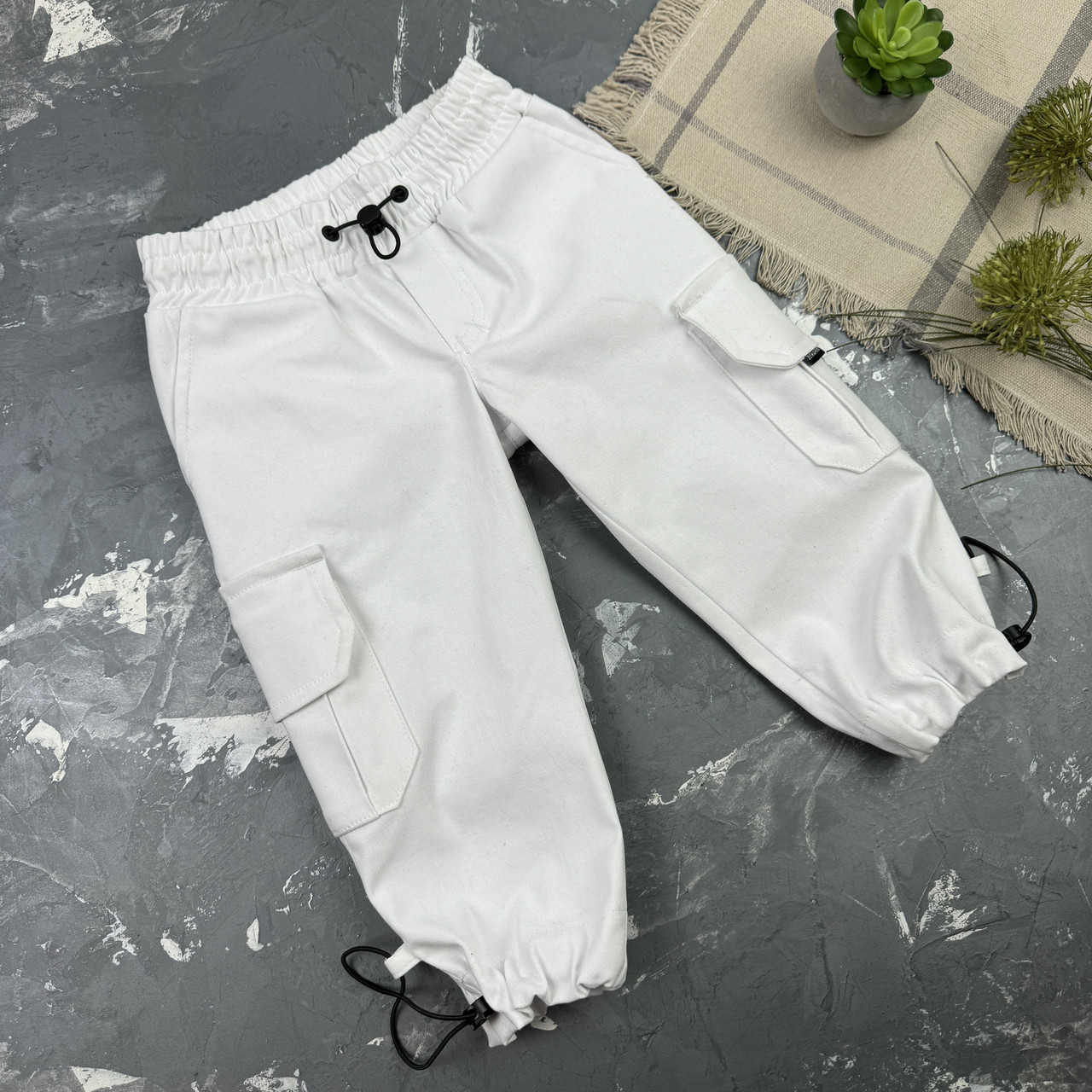 Штани Карго дитячі Organic Cotton Білий