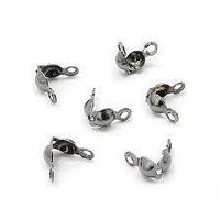 Калоти затискачі для бус 6х3,5 мм 100 шт. колір чорний