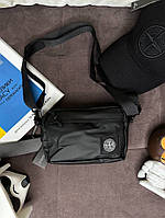 Чоловіча Сумка Stone Island чорна прямокутна s078