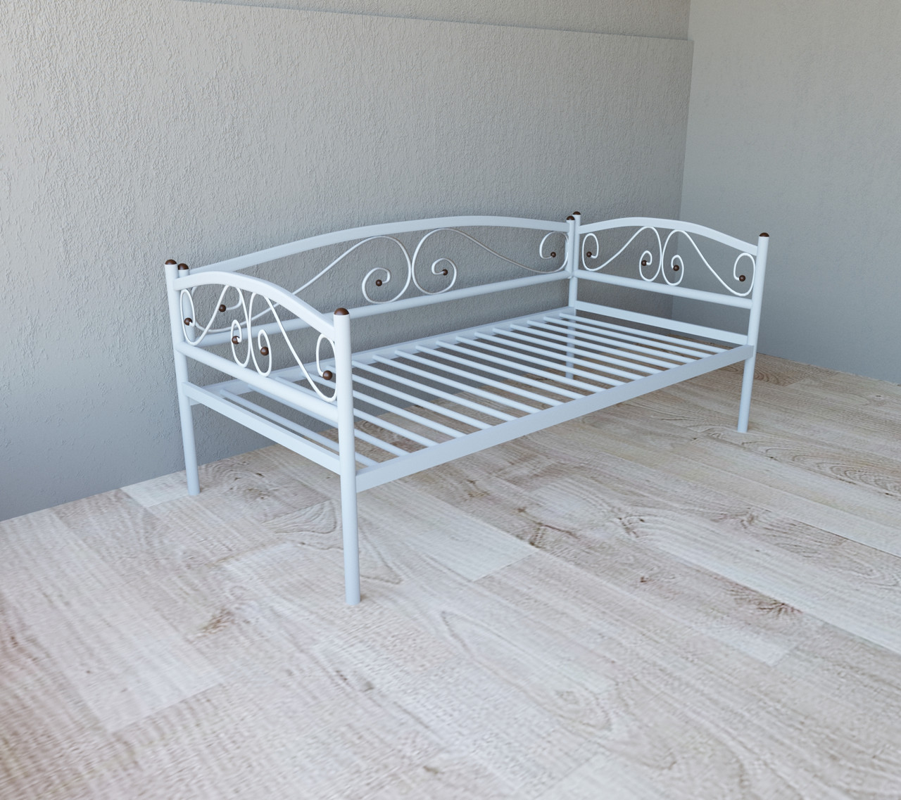 Ліжко-тахта металеве Tobi Sho VERONA Lux полуторне 190X120 Білий