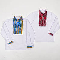 Нарядные вышиванки для мальчиков трикотаж, сорочки детские мальчику, вышиванка подросток выкройка 7-13л