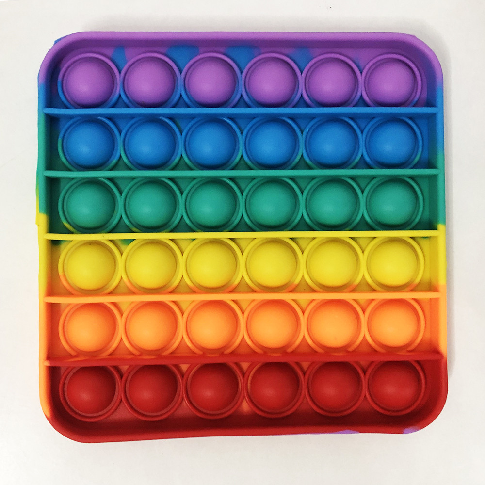Іграшка-антистрес Pop It. Сенсорна іграшка Поп Іт. Натисни бульбашку. WQ-365 Різнобарвний квадрат, фото 1