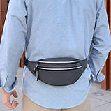 Поясна сумка бананка світловідбиваюча сіро блакитна, фото 2