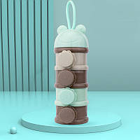 Контейнер для хранения детской сухой смеси 480 мл 4 отсека Мятный