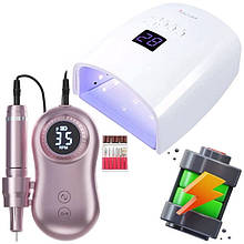 Лампа S10 + фрезер JF-602, - набір для манікюру та педикюру на акумуляторі, RD-51