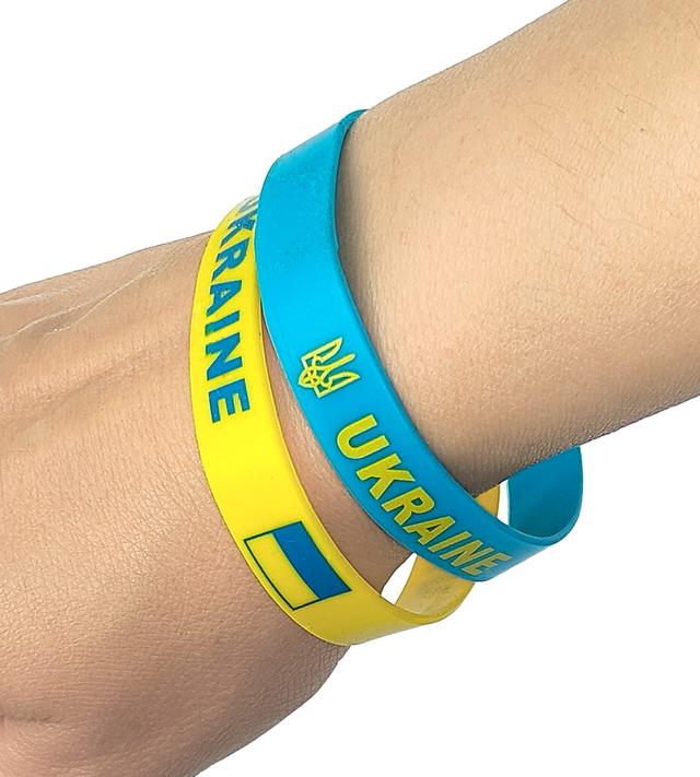 Пара силиконовых браслетов UKRAINE Тризуб Флаг