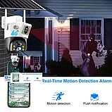 4G камера відеоспостереження з сонячною панеллю 1080p, зовнішня поворотна IP-камера, 4G-360G, фото 3