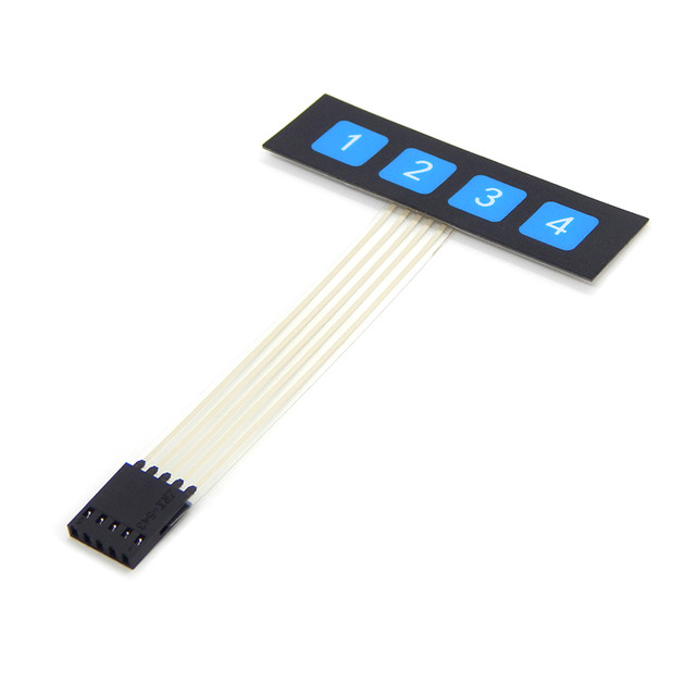 Мембранна клавіатура мембранна 4 кнопки (1х4) Мембранна клавіатура мембранна 4 кнопки (1х4)