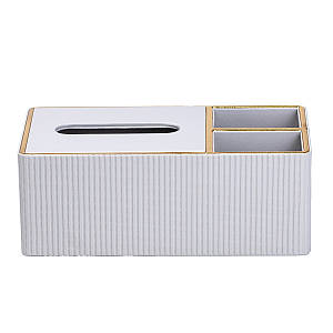 Серветниця прямокутна органайзер з еко-шкіри з 3 відділеннями бежева