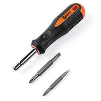 Викрутка переставна зі змінними бітами 6 в 1 Polax (51-038)