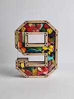 Ексклюзивний подарунок у вигляді желейного набору "Цифра 9 Standard" / 21*15*5,5 см / 650-750 грам