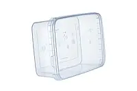 Cудок порозорий 1 л (прямокутний з кришкою), тара пластикова харчова