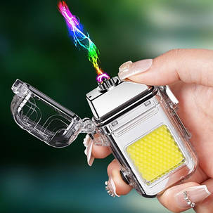 Електроімпульсна запальничка з ліхтариком та зарядкою від USB 209, фото 2