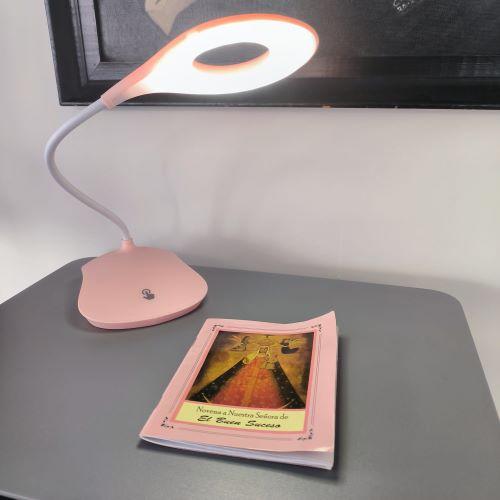 Led лампа настільна зі знімним акумулятором 18650 і USB висота 26см, 16 світлодіодів 3 режими світіння, рожева