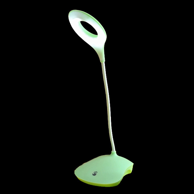 Led лампа настільна зі знімним акумулятором 18650 і USB висота 26см, 16 світлодіодів 3 режими світіння, зелена