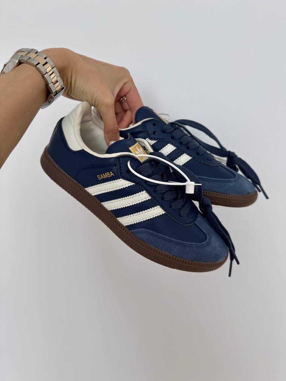 Кросівки чоловічі сині Adidas Samba Blue White (17151), фото 1