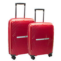 ❤️Комплект валіз 2 шт, на 4 колесах, зручна ручка, дорожні, високої якості, Червоні