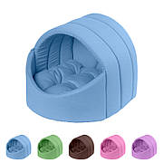 Козуб для тварин Теремок, XS, Ш 36 см, Д 31 см, В 30 см блакитний