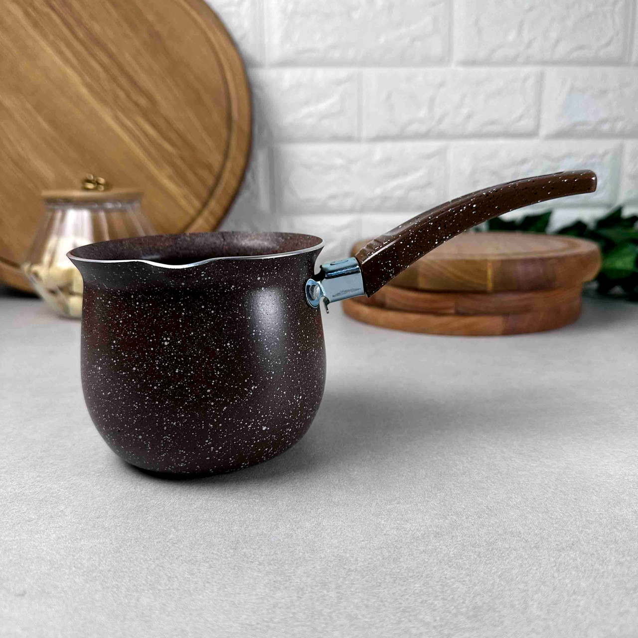 Коричнева турка для кави 500 мл з антипригарним покриттям 0260 А-П